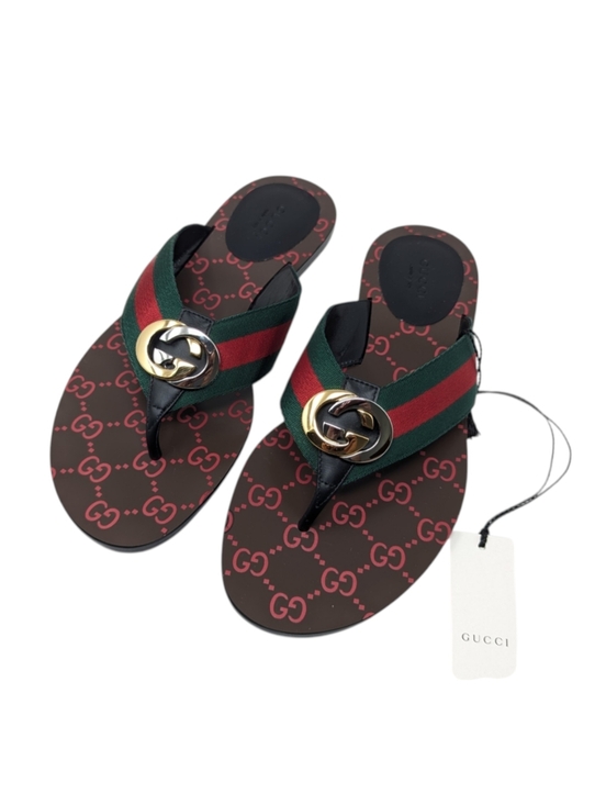 NIB Gucci Kika Interlocking GG Thong Flip Flop Sandal Size EU 39 - Picture 5 of 12